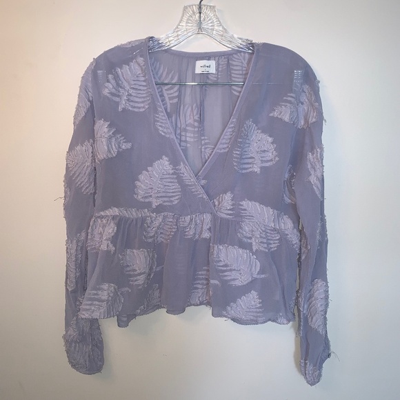 Wilfred Augustine Blouse Ruffled Peplum Blouse Aleutian S - Picture 2 of 13